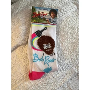 NEU Bob Ross Maler Neuheit Crew-Socken weiß Einheitsgröße - Bild 1 von 2