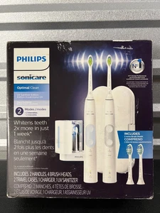 Cepillo de dientes recargable Philips Sonicare Optimal Clean de 2 piezas con desinfectante UV - Imagen 1 de 7