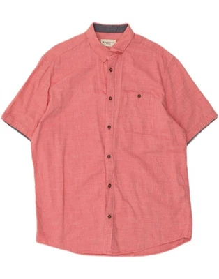 Camisa TOM TAILOR Para Hombres Calce Regular Manga Corta XL Roja Chevron Algodón CU08 Foto 1 de 3