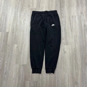 Nike Sportswear Club Fleece Jogger Sweatpants Men's Medium Black White Swoosh - Picture 1 of 11
