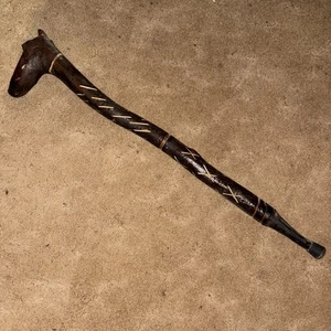 Vintage Natural Wood Tree Cane Walking Stick Primitive 34” Hand Carved - Picture 1 of 6
