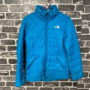 The North Face puffer coat bright blue SIZE LARGE 14 16 - Picture 1 of 12
