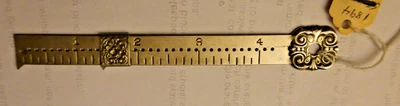 1894 Victorian Silver Hem 4" Gauge Sewing Rule With Slide Pelouze Mfg Co Chicago - Image 1 of 4