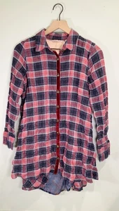 Soft Surroundings M Kensington Hi Low Tunic Blouse Plaid & Velvet Paisley Top - Picture 1 of 9