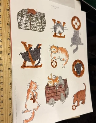 New Louis Vuitton stickers Sheet Novelty Cat Dog Catgram Grace Coddington - Image 1 of 3