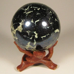 2" Blue COVELLITE Gemstone Sphere w/ Stand – Peru - 53mm - Picture 1 of 14