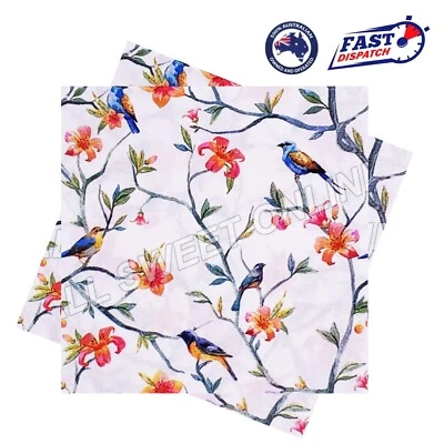 20x Paper Napkins Serviette 2ply Birds Flowers Lunch Dinner Wedding Event AU  - image 1 of 4