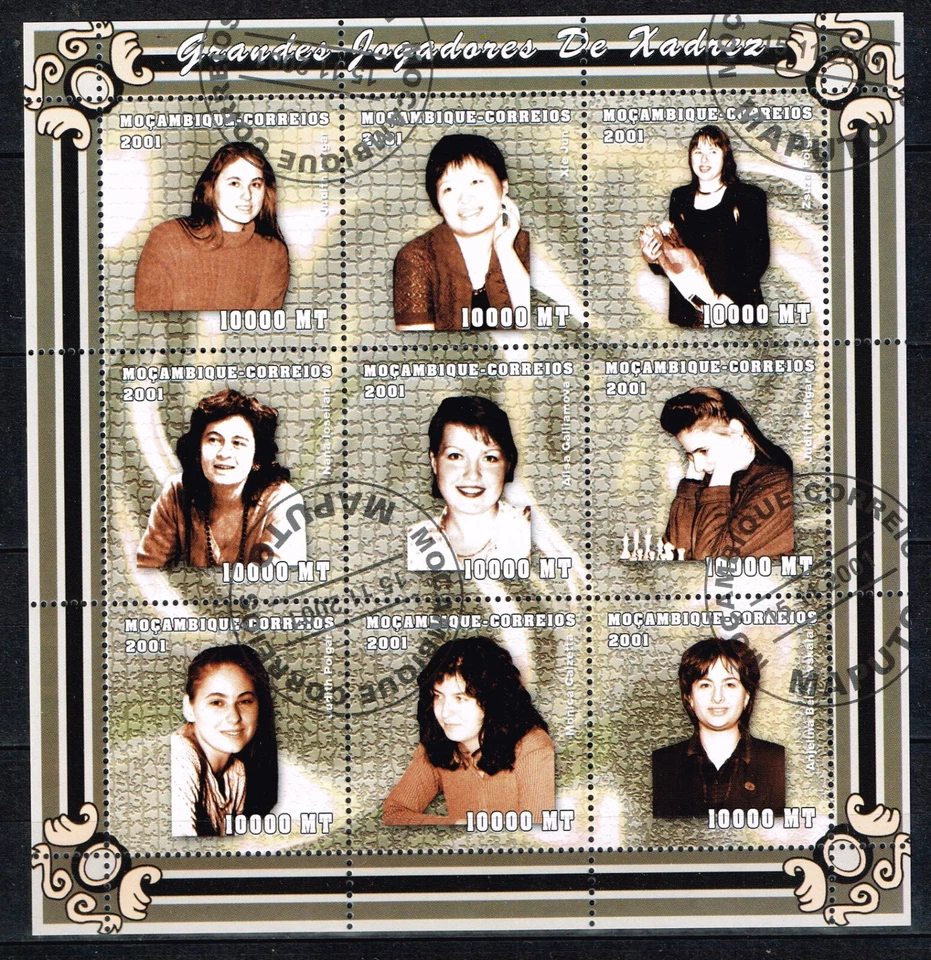 Mozambique Sport Chess Famous Women Grandmasters 2001 Souvenir Sheet A-23 - Image 1 of 1