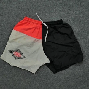 Vintage Tropic Blues Shorts Youth XL Orange Black Color Block Swim Trunks 80s 90 - Picture 1 of 7