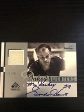 2001-02 SP Game Used Inked Sweaters Gordie Howe Auto Jersey /50