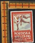 (AOP) Sweden 1913 Northern Games ICE SKATING poster stamp used