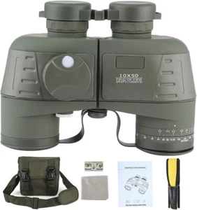 Professional Marine Military Waterproof Binoculars 10x50 BAK4 Night Vision - Picture 1 of 9
