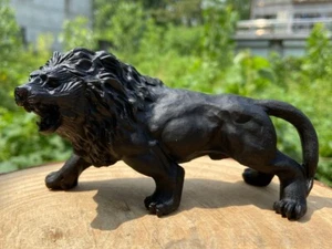 300G Piedra Negra Tallada a Mano León Cristal León Cristal Decoración Talla - Imagen 1 de 9