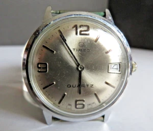 VINTAGE Timex® "Q" Quartz *VIDEO* Mens' Watch 35mm 57329 England 05680 H Cell - Picture 1 of 20
