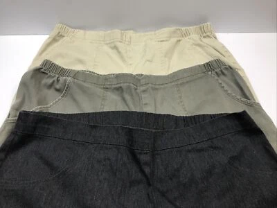 Just My Size Classic Fit Light & Dk Khaki & Grey Pants Womens Sz XL Lot of 3 - Image 1 of 4