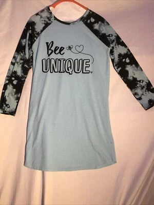 Camisa para dormir Justice Girl/talla 14-16/verde azulado con mangas tie dye única abeja* Foto 1 de 4
