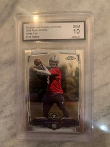 Tarjeta de novato 2014 Topps cromada - Derek Carr #115 PGA 10 - Imagen 1 de 2