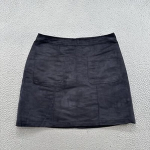 Old Navy Black Faux Leather Suede Mini Skirt in Women’s Size 12 Back Zip - Picture 1 of 10