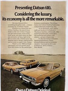 1973 Datsun 610 2 Door Hardtop 4 Door Sedan 5 Door Wagon Print Ad 