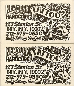 NEW YORK HARDCORE TATTOOS RARE VINT EARLY 2000 2 PROMO STICKERS SET MURPHYS LAW - Picture 1 of 2