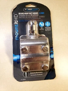 HEAVY DUTY DOUBLE GROOVE ALUMINUM ANTENNA MIRROR MOUNT  Flat Or Rail Mount New  - Picture 1 of 6