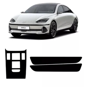 Anti Gear Panel & Center Console Side Carbon Black Decal 3p (Fits: 2023+ Ioniq6) - Picture 1 of 4