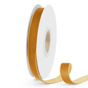 Beige Velvet Ribbon 5/8 Inch x 10 Yards Single Face Velvet Ribbons Perfect fo... - Picture 1 of 6