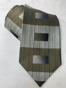 GIORGIO BRUTINI MENS TIE - Classy Rich Geometric - Gold Brass Silver 4 X 58.5" - Picture 1 of 13