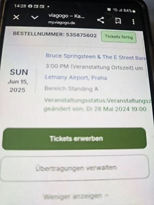 Konzertkarte Bruce Springsteen - Bild 1 von 2