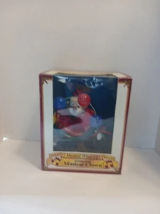 Vintage Musical Wind Up Animated Clown Music Box New In Original Box - Picture 1 of 3