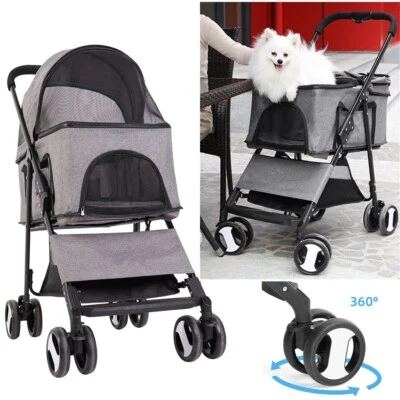 Hundewagen Hundebuggy Hundebox Transporttasche Faltbar mit Regenschutzabdeckung - Bild 1 von 4