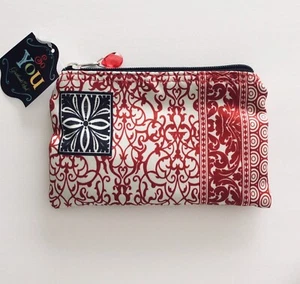 NWT Grasslands Road "So You" Women's Small Satin-y Cosmetic Bag w/ Gem Zip Pull - Picture 1 of 3