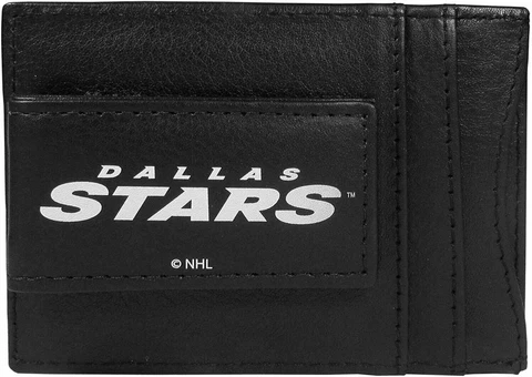 Dallas Stars Premium Black Leather Money Clip Front Pocket Wallet Hockey Cover