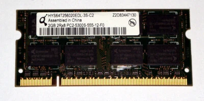 2 GB DDR2-RAM 200-pin SO-DIMM 2Rx8 PC2-5300S  'Qimonda HYS64T256020EDL-3S-C2' - Photo 1/2
