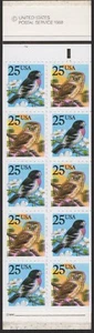 US # 2285d *MINT OG NH* {COLOR SHIFT "FULL BOOKLET OF 2 ERROR PANES"} 25c BIRDS - Picture 1 of 5