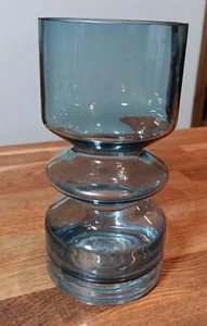 Vintage Tamara Aladin Riihimak blue Glass Vase Finland Scandinavian Mid Century - Picture 1 of 9