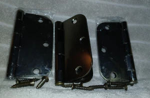3 Interior Door Hinges-Antique Brass-3.5" X 3.5" with 5/8" Radius Corner - NEW - Picture 1 of 1