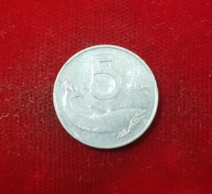 5 Lire Italy Coin Coin Italy 1954 Aluminium - Picture 1 of 2