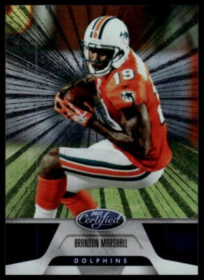 2011 Panini Certified #77 Brandon Marshall Mirror Blue #/100 - Image 1 of 2