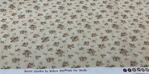 SECRET GARDEN - PINK ROSES BY ROBYN PANDOLPH FOR MODA- 5/8 YARD - Picture 1 of 1