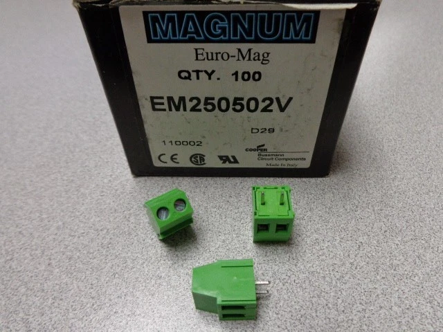 (10) EM250502V EURO-MAG MAGNUM 2 POS TERMINAL BLOCK 16A 300V 12-26AWG - Image 1 of 1
