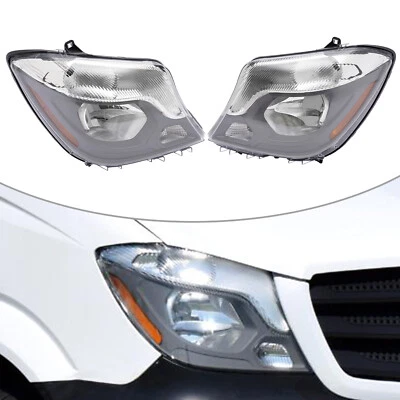 Headlight For 2014-2018 Mercedes-Benz Sprinter Halogen Headlamps Pair Left+Right - Image 1 of 4