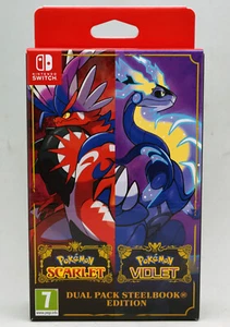 Nintendo Switch Pokemon Scarlatto e Viola Dual Pack Doppia Steelbook Edition - Foto 1 di 4