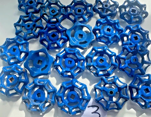vtg water faucet knob VALVES handle Steampunk blue cold lot art & crafts antique Cover