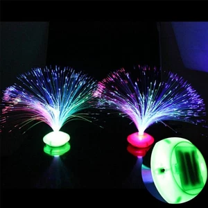 Night Light LED Fiber Home Decor Optic Lamp Stand Colorful Changing Colorful - Picture 1 of 12
