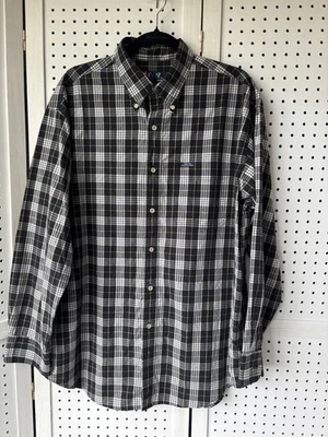 Camisa larga a cuadros SLV negra amarilla blanca con botones Chaps Ralph Lauren para hombre LG Foto 1 de 4