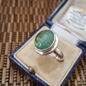 925 Sterling Silver Ring, Genuine Green Apatite Gemstone Ring, Size P US 7.5 - Picture 1 of 7