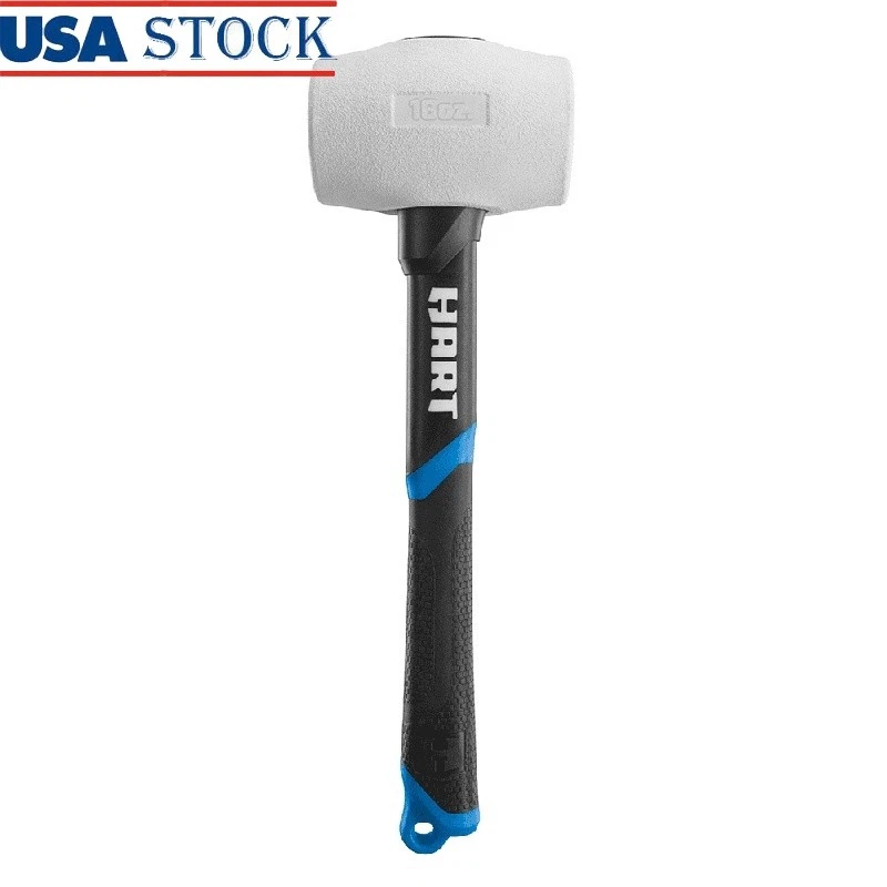 16oz Rubber Mallet Shock Absorbing Fiberglass Handle Comfort Grip Durable Tool - Image 1 of 4
