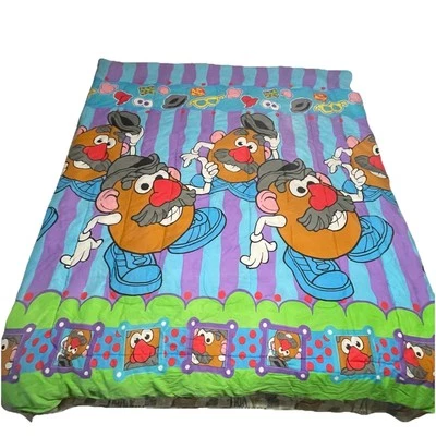 Vintage 80s Mr Potato Head Comforter Reversible Sz Double Full  Made in the USA - Image 1 of 4