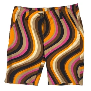 LOUDMOUTH GOLF Damen Bermuda Shorts Gr. 6 psychedelische Wellen pink & orange Mojo - Bild 1 von 8